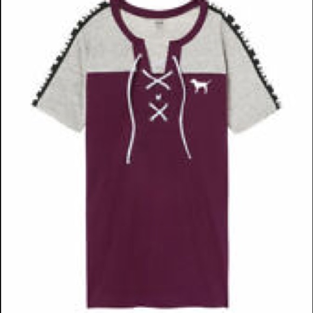 NWT vs pink tie campus tee